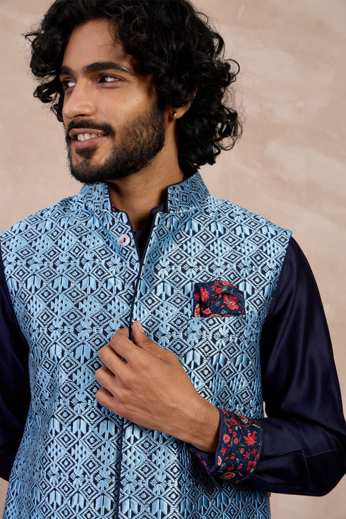 Maze Nehru Jacket Set